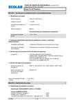 Ficha de Dados de Segurança PT Ficha de Dados de Segurança PT